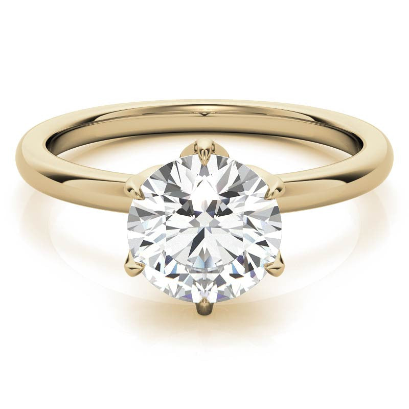 6-Prong Round Petal Inspired Moissanite Solitaire Ring