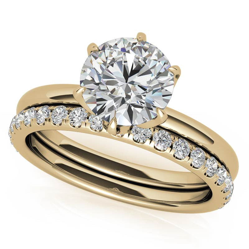 6-Prong Round Petal Inspired Moissanite Solitaire Ring