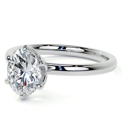6-Prong Oval Petal Inspired Moissanite Solitaire Ring