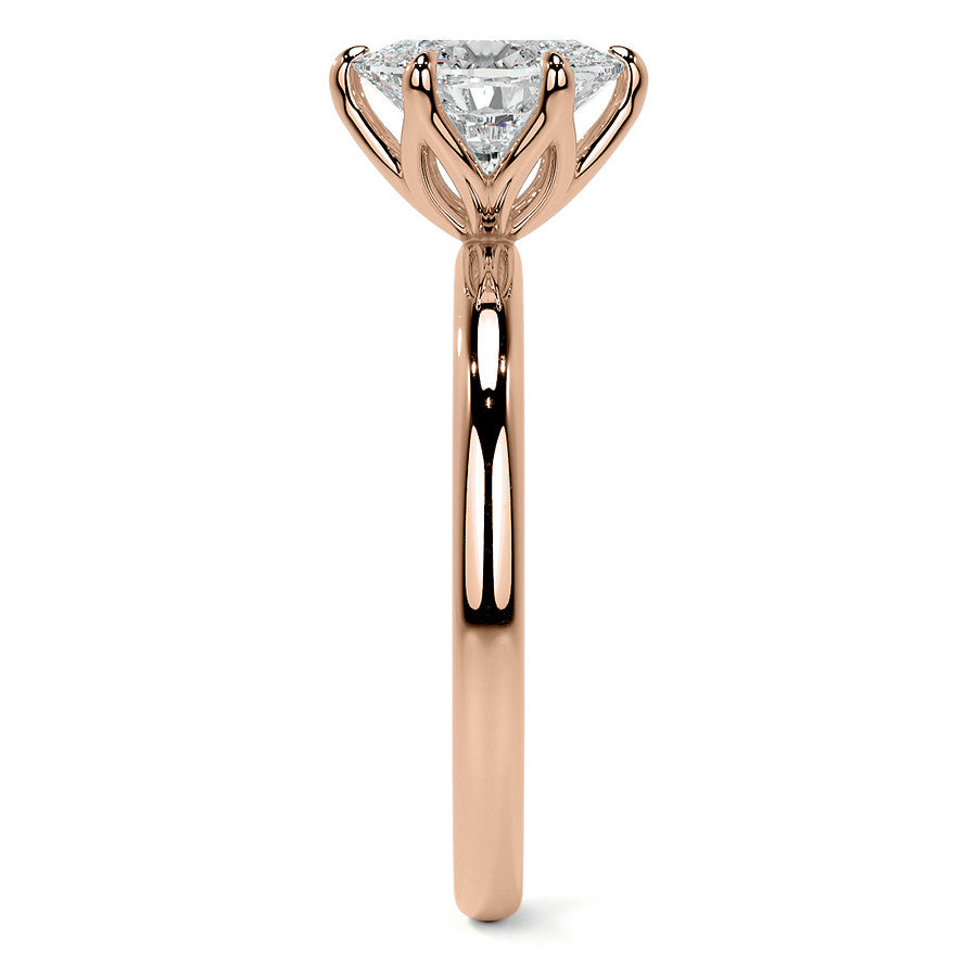 6-Prong Oval Petal Inspired Moissanite Solitaire Ring