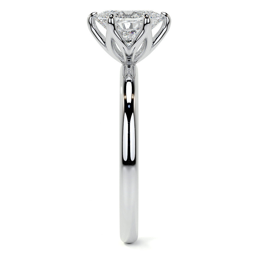 6-Prong Oval Petal Inspired Moissanite Solitaire Ring
