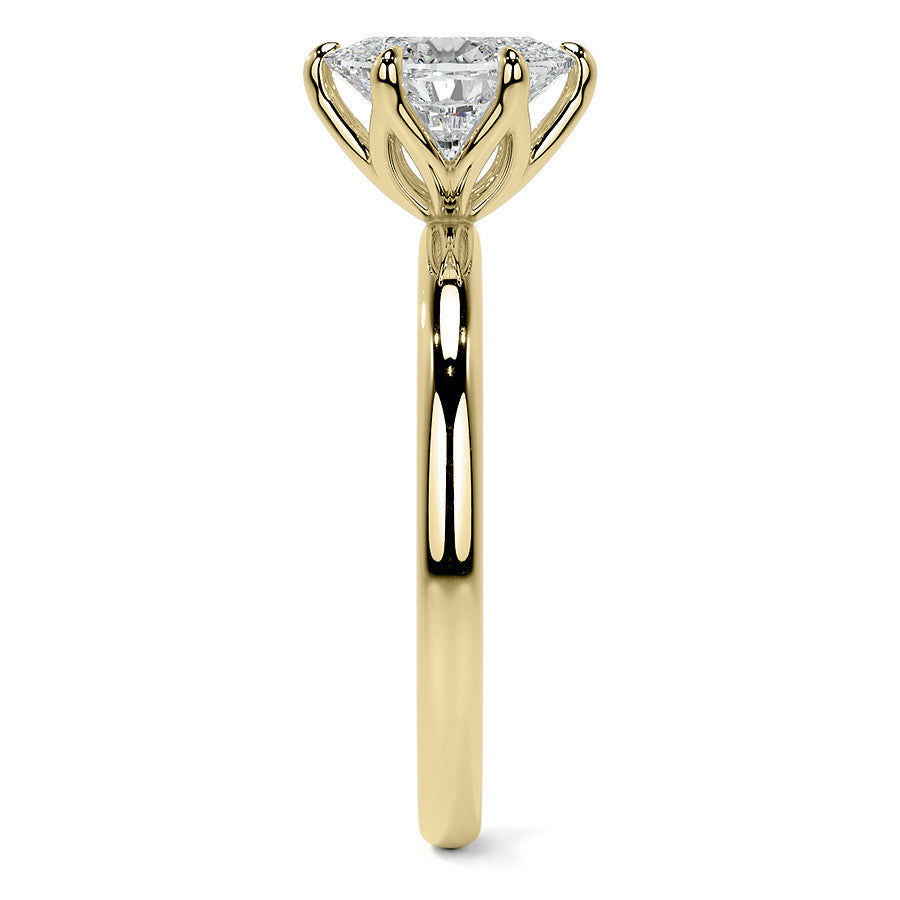 6-Prong Oval Petal Inspired Moissanite Solitaire Ring