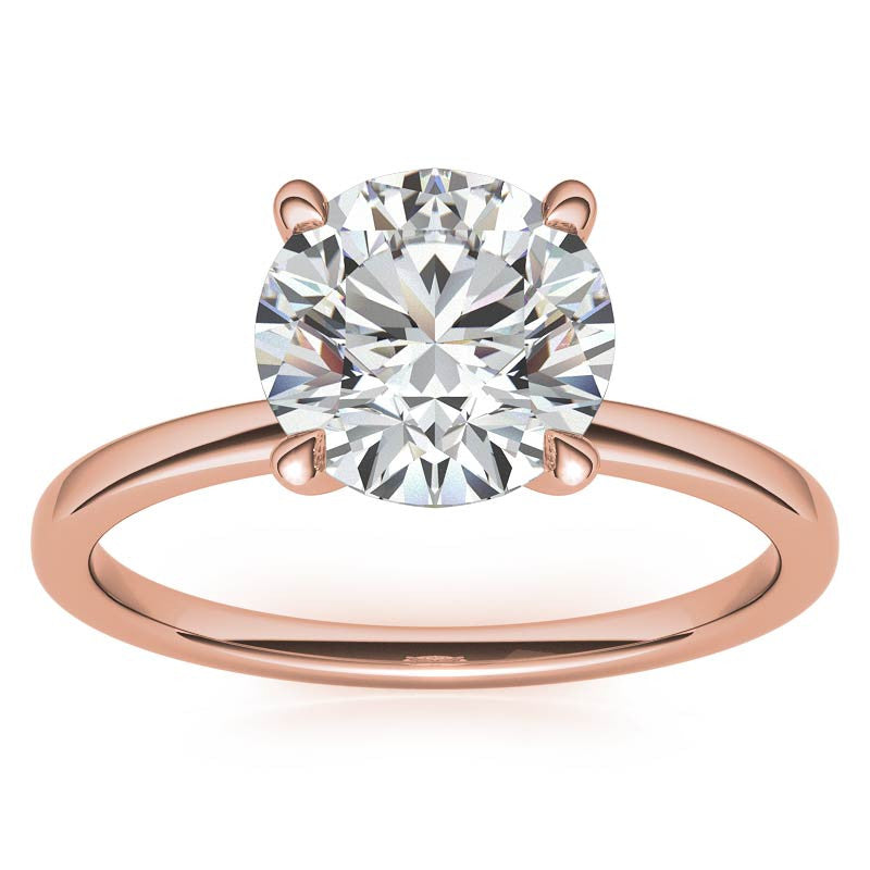 Petite 4-Prong Round Brilliant Moissanite Solitaire Ring