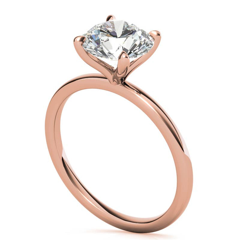 Petite 4-Prong Round Brilliant Moissanite Solitaire Ring