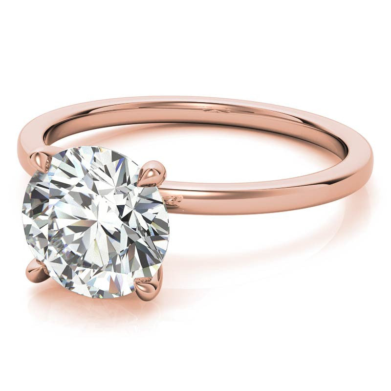 Petite 4-Prong Round Brilliant Moissanite Solitaire Ring