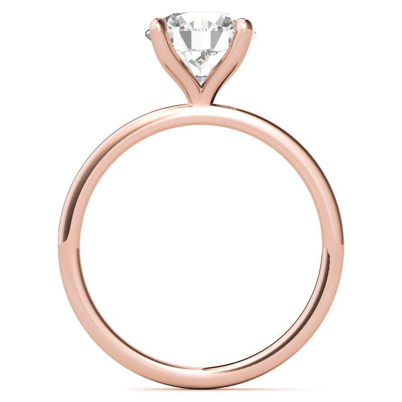 Petite 4-Prong Round Brilliant Moissanite Solitaire Ring