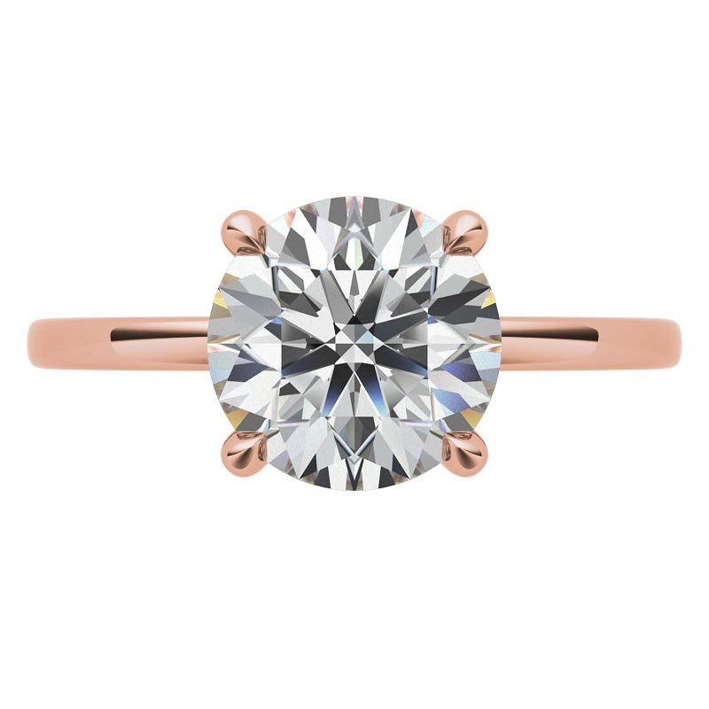 Petite 4-Prong Round Brilliant Moissanite Solitaire Ring