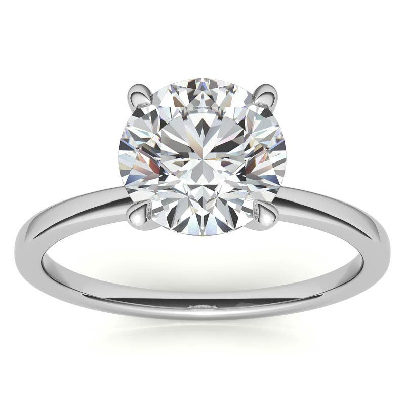 Petite 4-Prong Round Brilliant Moissanite Solitaire Ring