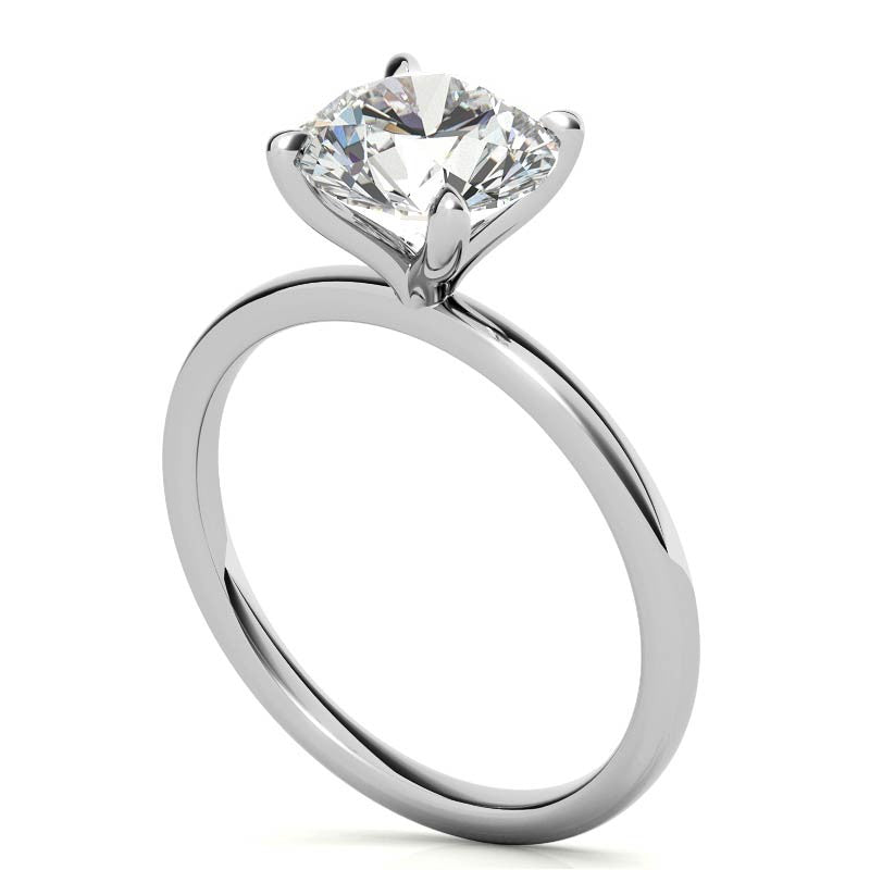Petite 4-Prong Round Brilliant Moissanite Solitaire Ring