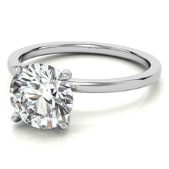 Petite 4-Prong Round Brilliant Moissanite Solitaire Ring