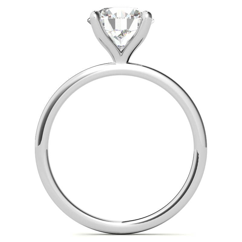 Petite 4-Prong Round Brilliant Moissanite Solitaire Ring