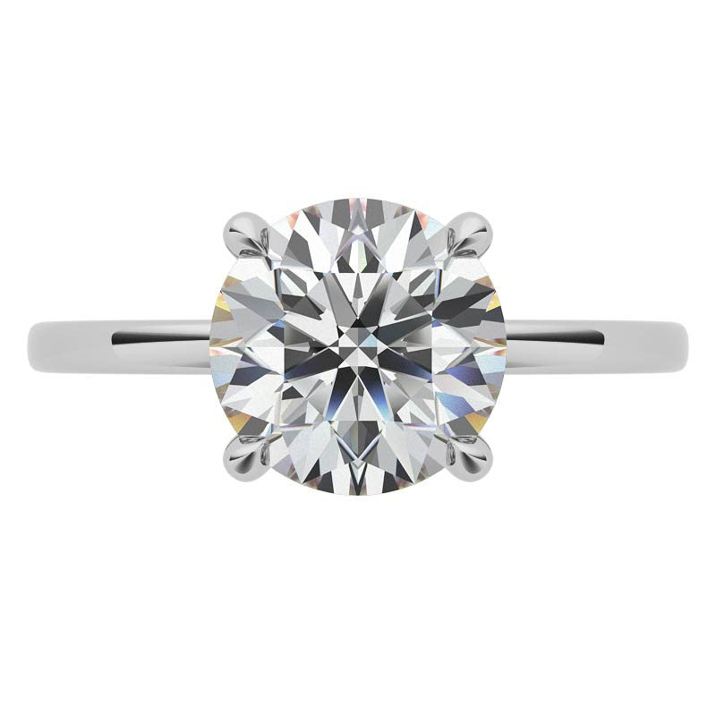 Petite 4-Prong Round Brilliant Moissanite Solitaire Ring