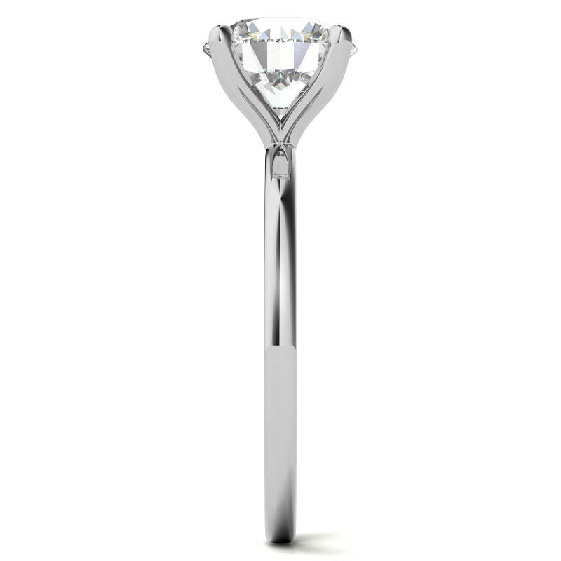 Petite 4-Prong Round Brilliant Moissanite Solitaire Ring