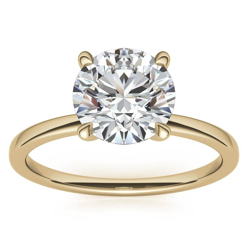 Petite 4-Prong Round Brilliant Moissanite Solitaire Ring
