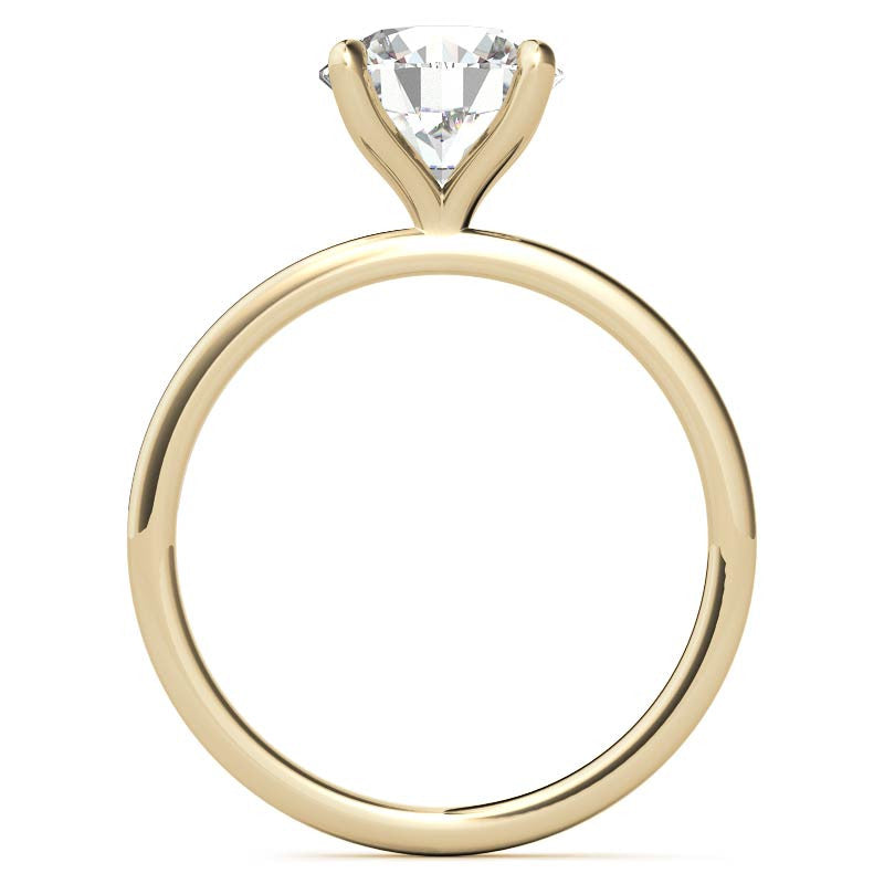 Petite 4-Prong Round Brilliant Moissanite Solitaire Ring