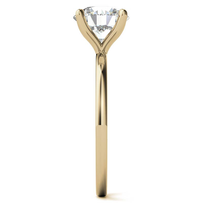 Petite 4-Prong Round Brilliant Moissanite Solitaire Ring