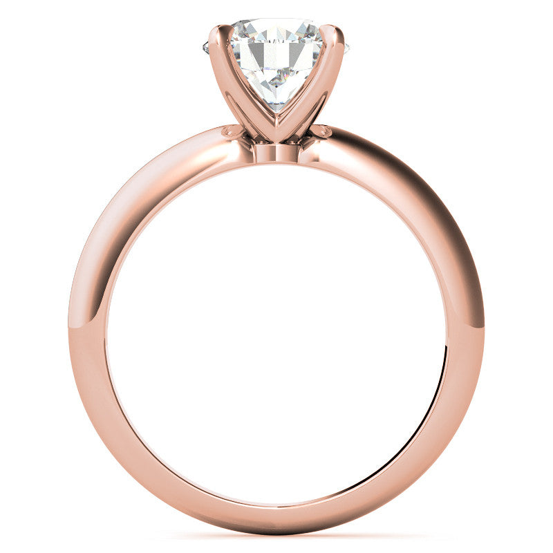 4 Prong Round Brilliant Moissanite Knife Edge Solitaire