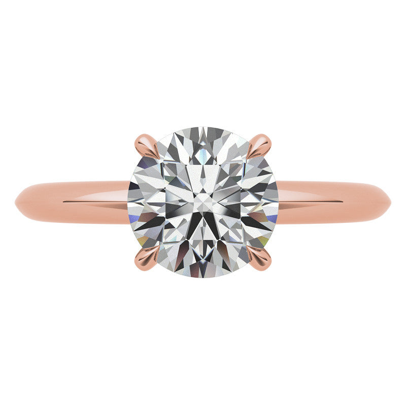 4 Prong Round Brilliant Moissanite Knife Edge Solitaire