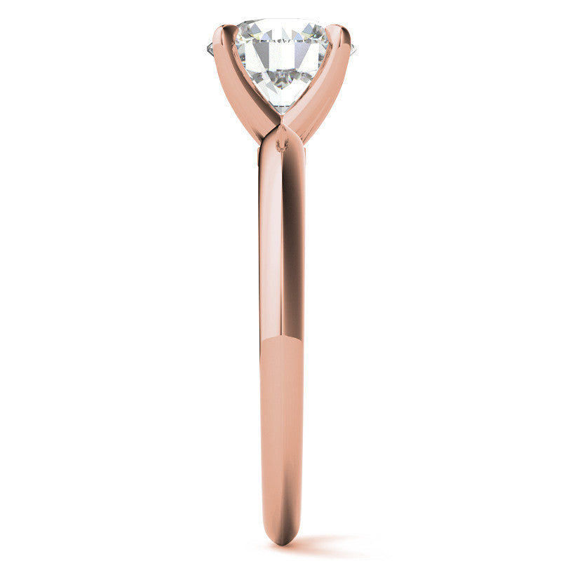 4 Prong Round Brilliant Moissanite Knife Edge Solitaire
