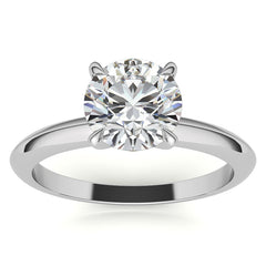 4 Prong Round Brilliant Moissanite Knife Edge Solitaire