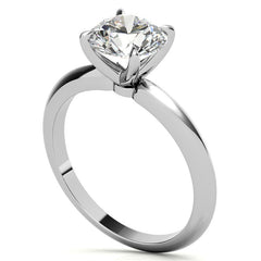 4 Prong Round Brilliant Moissanite Knife Edge Solitaire