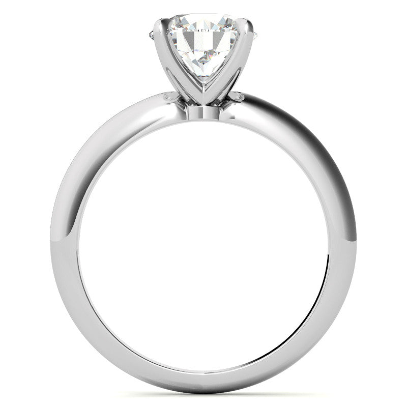 4 Prong Round Brilliant Moissanite Knife Edge Solitaire