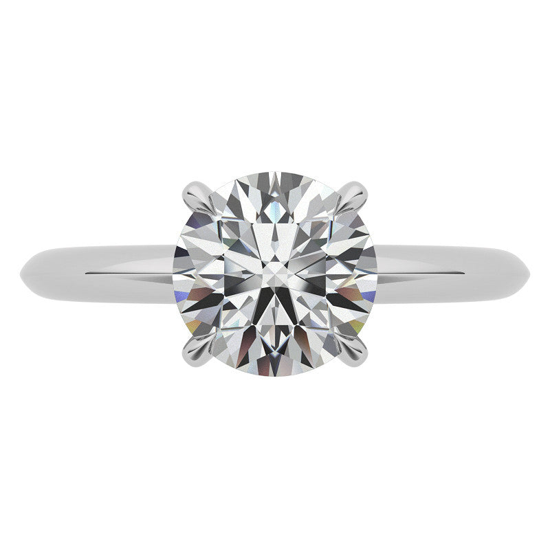 4 Prong Round Brilliant Moissanite Knife Edge Solitaire