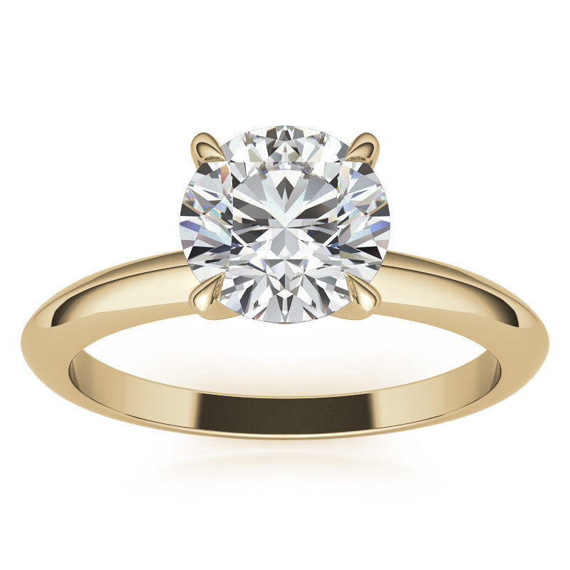 4 Prong Round Brilliant Moissanite Knife Edge Solitaire