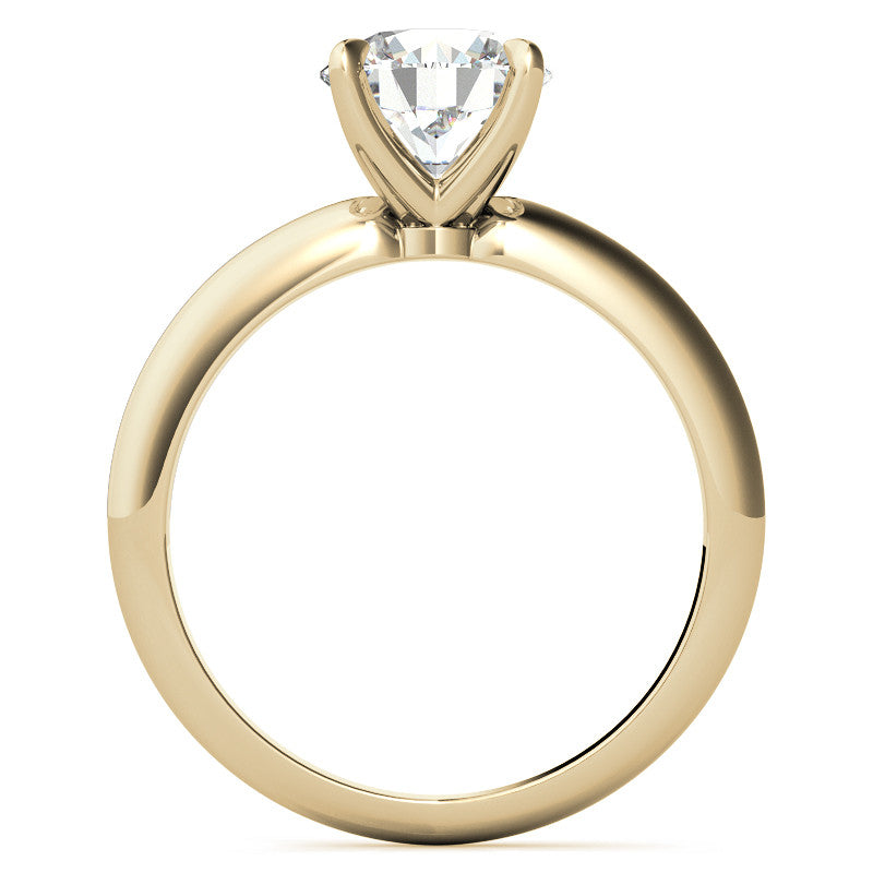 4 Prong Round Brilliant Moissanite Knife Edge Solitaire