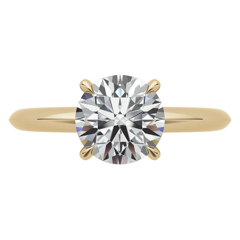4 Prong Round Brilliant Moissanite Knife Edge Solitaire
