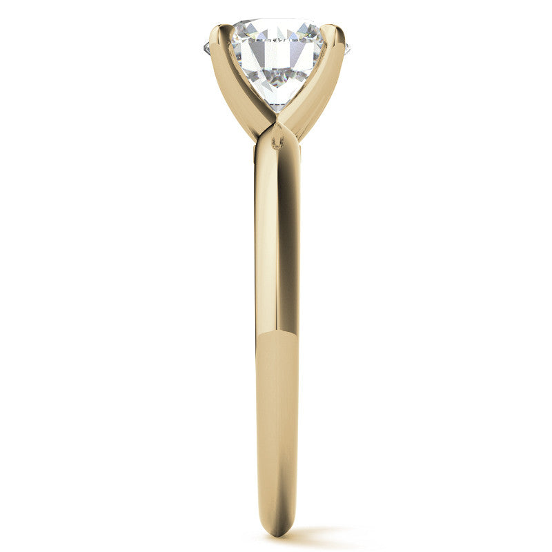 4 Prong Round Brilliant Moissanite Knife Edge Solitaire