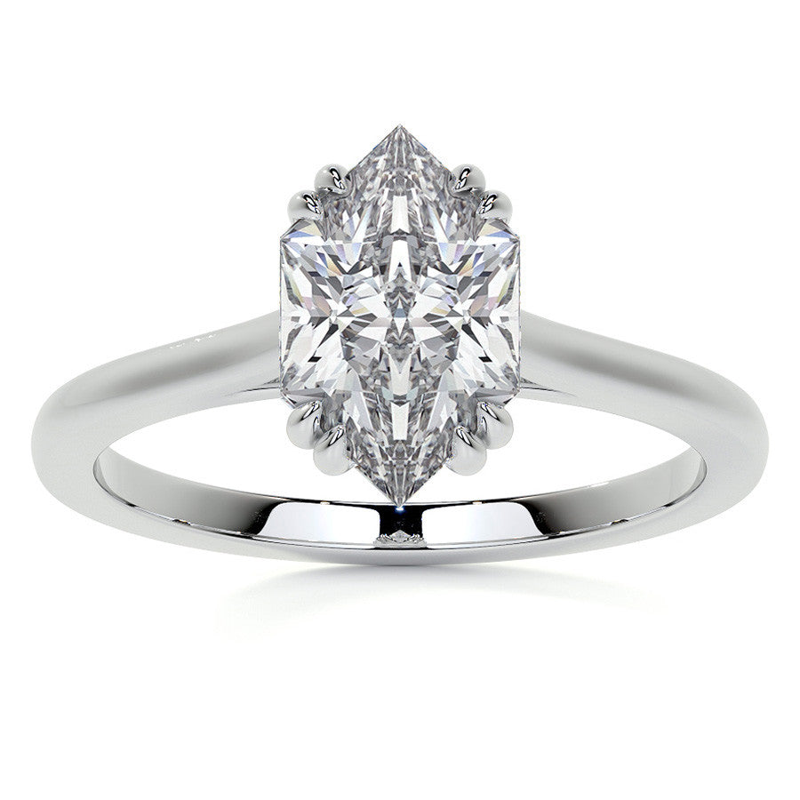 Duchess Marquise Double Prong Moissanite Solitaire Ring