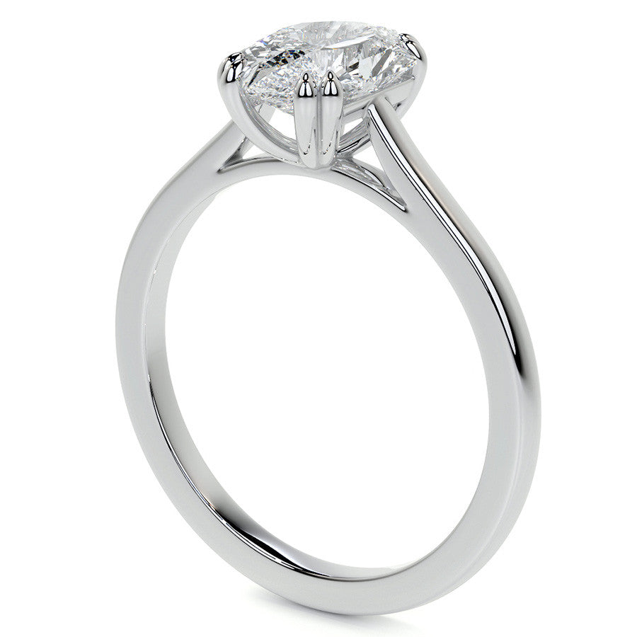Duchess Marquise Double Prong Moissanite Solitaire Ring