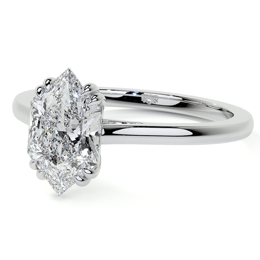 Duchess Marquise Double Prong Moissanite Solitaire Ring