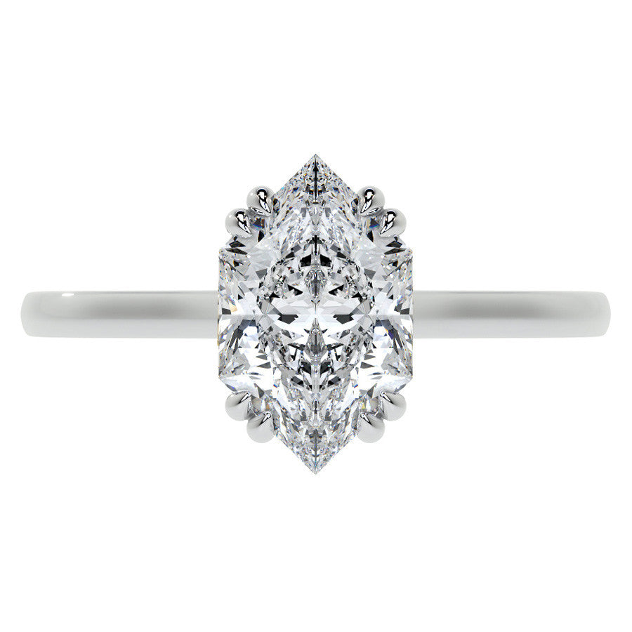 Duchess Marquise Double Prong Moissanite Solitaire Ring