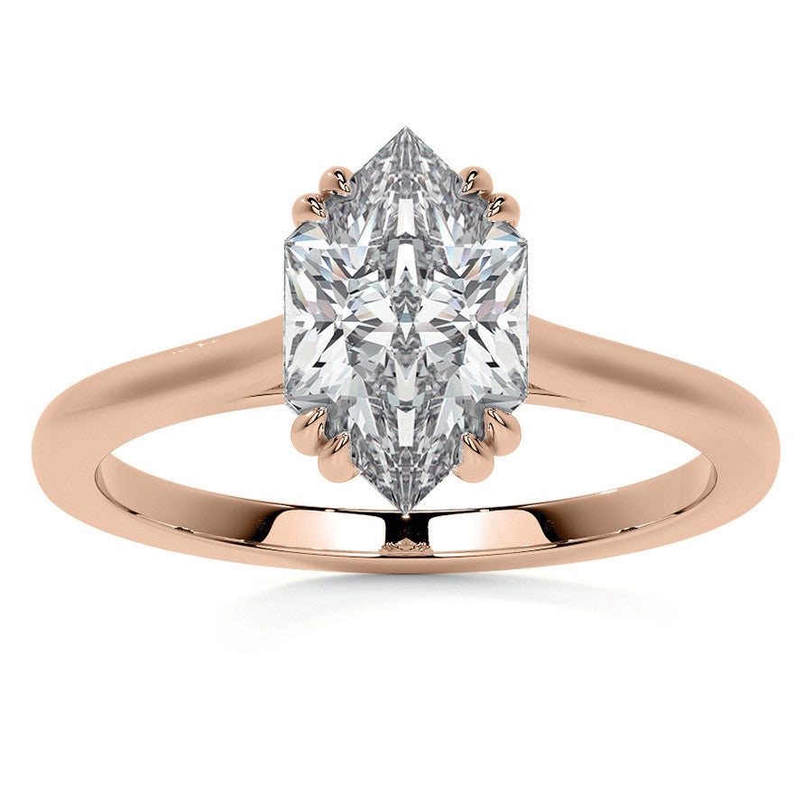 Duchess Marquise Double Prong Moissanite Solitaire Ring