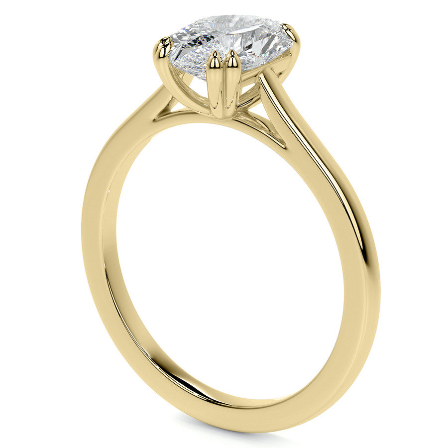 Duchess Marquise Double Prong Moissanite Solitaire Ring