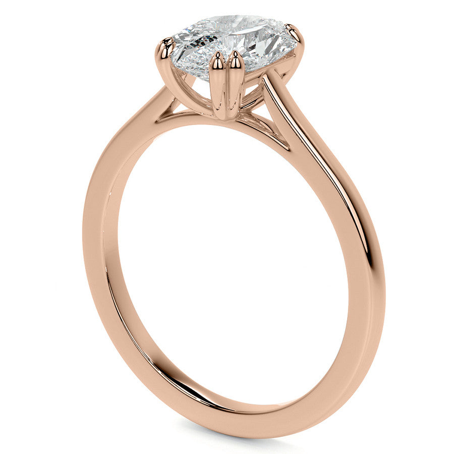 Duchess Marquise Double Prong Moissanite Solitaire Ring