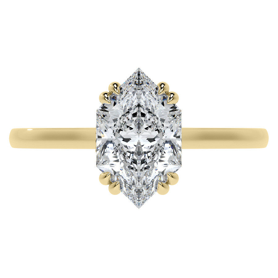 Duchess Marquise Double Prong Moissanite Solitaire Ring