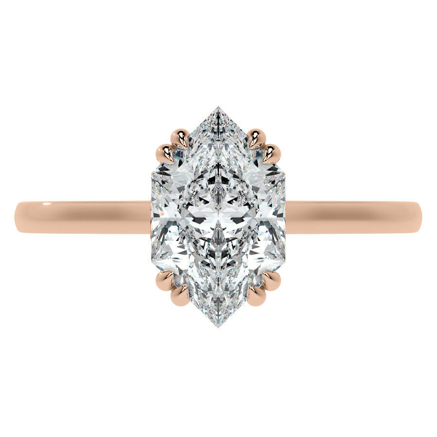 Duchess Marquise Double Prong Moissanite Solitaire Ring