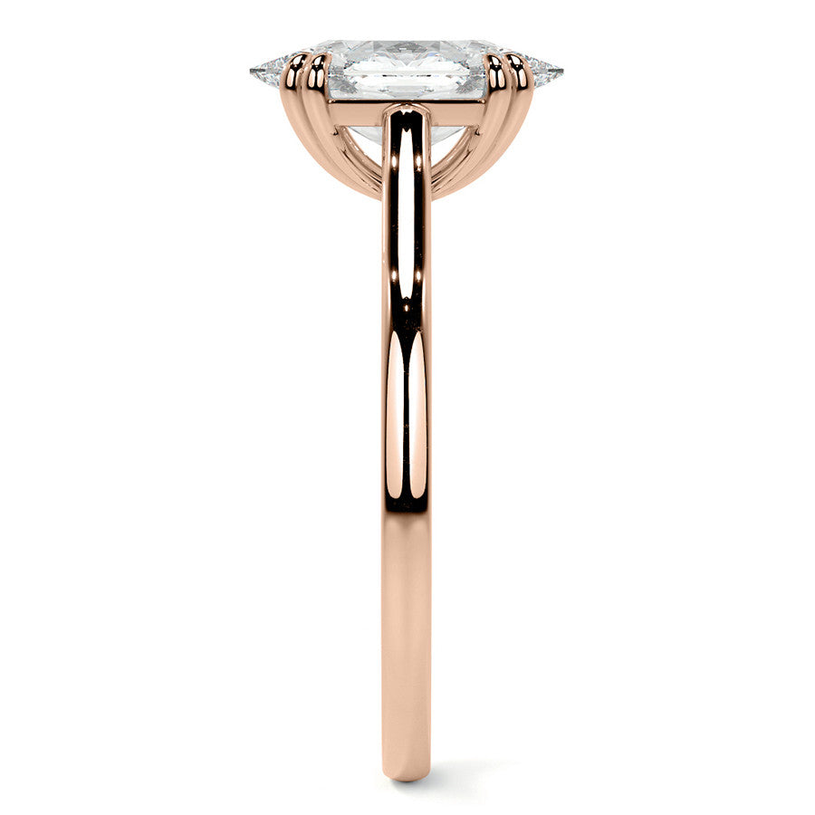 Duchess Marquise Double Prong Moissanite Solitaire Ring