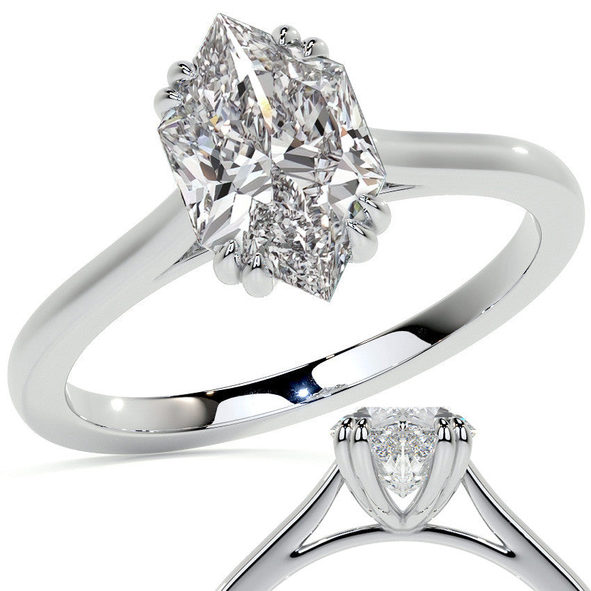 Duchess Marquise Double Prong Moissanite Solitaire Ring