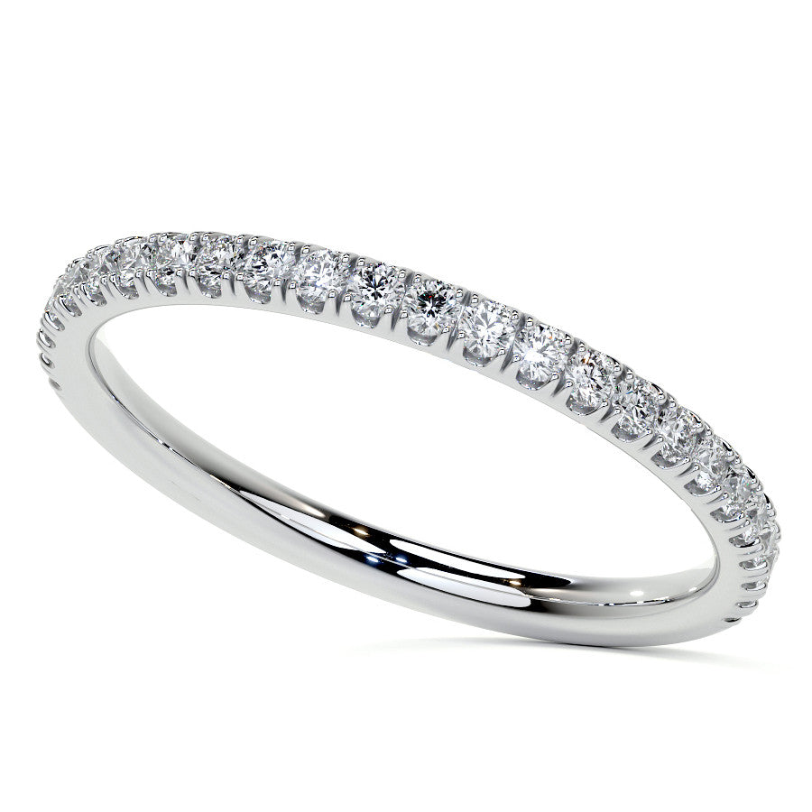 Petite Half Bezel Cushion Moissanite Solitaire Ring