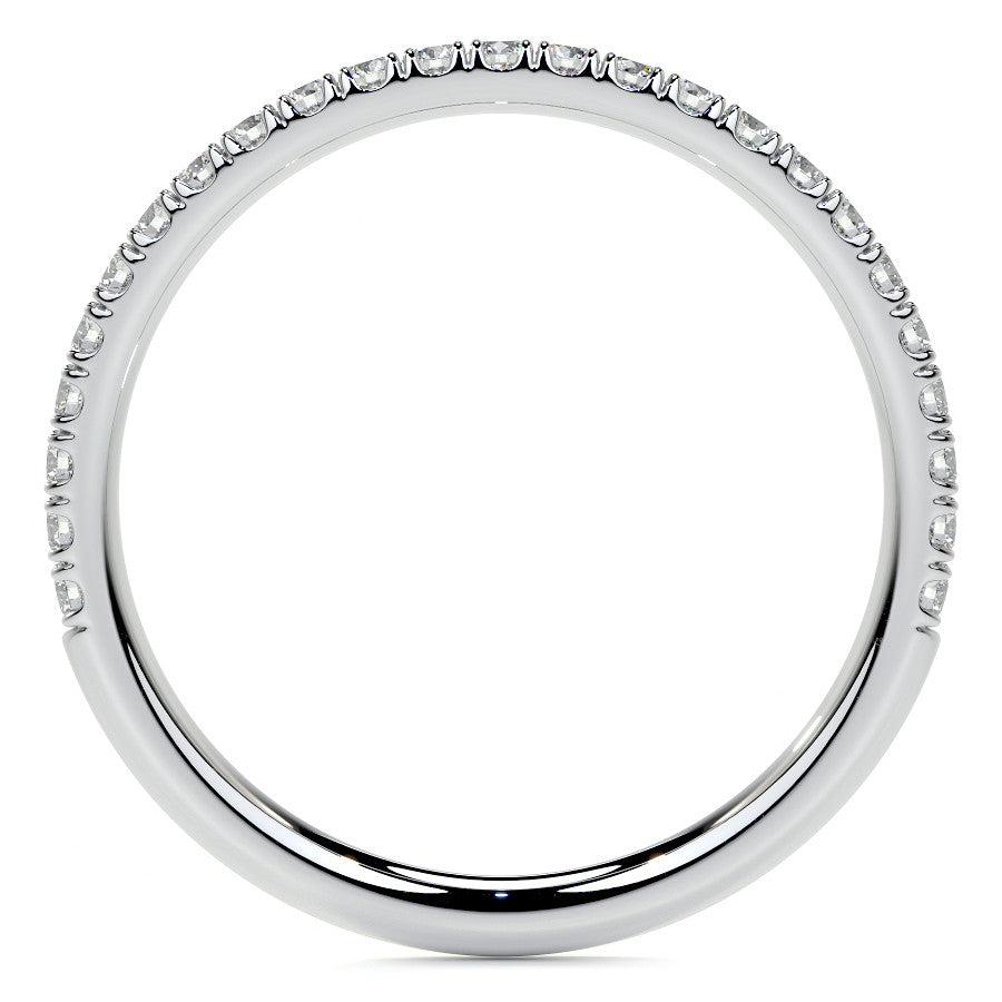 Petite Half Bezel Cushion Moissanite Solitaire Ring
