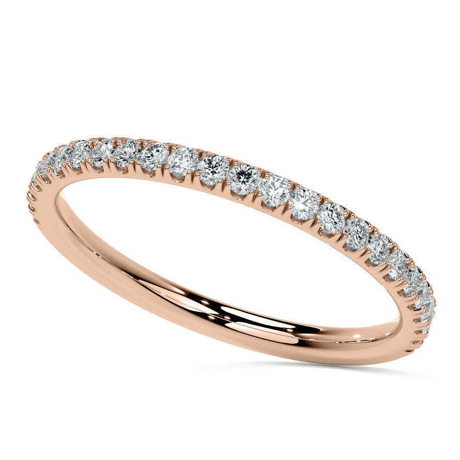 Petite Half Bezel Oval Moissanite Solitaire Ring