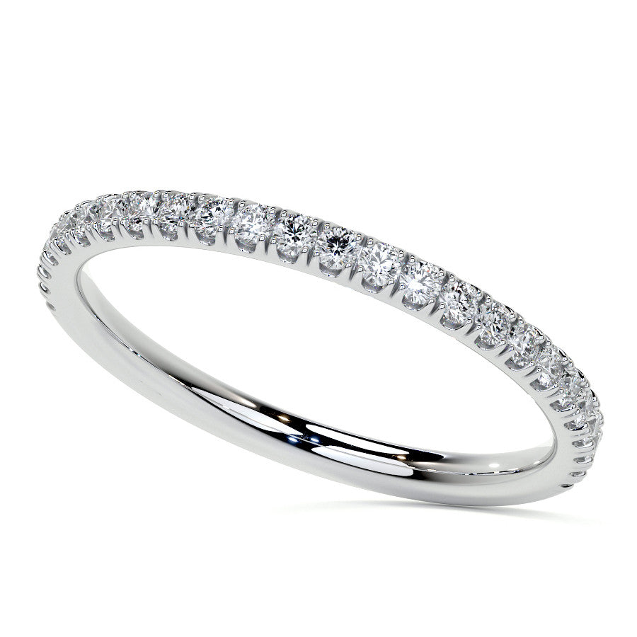 Petite Half Bezel Oval Moissanite Solitaire Ring
