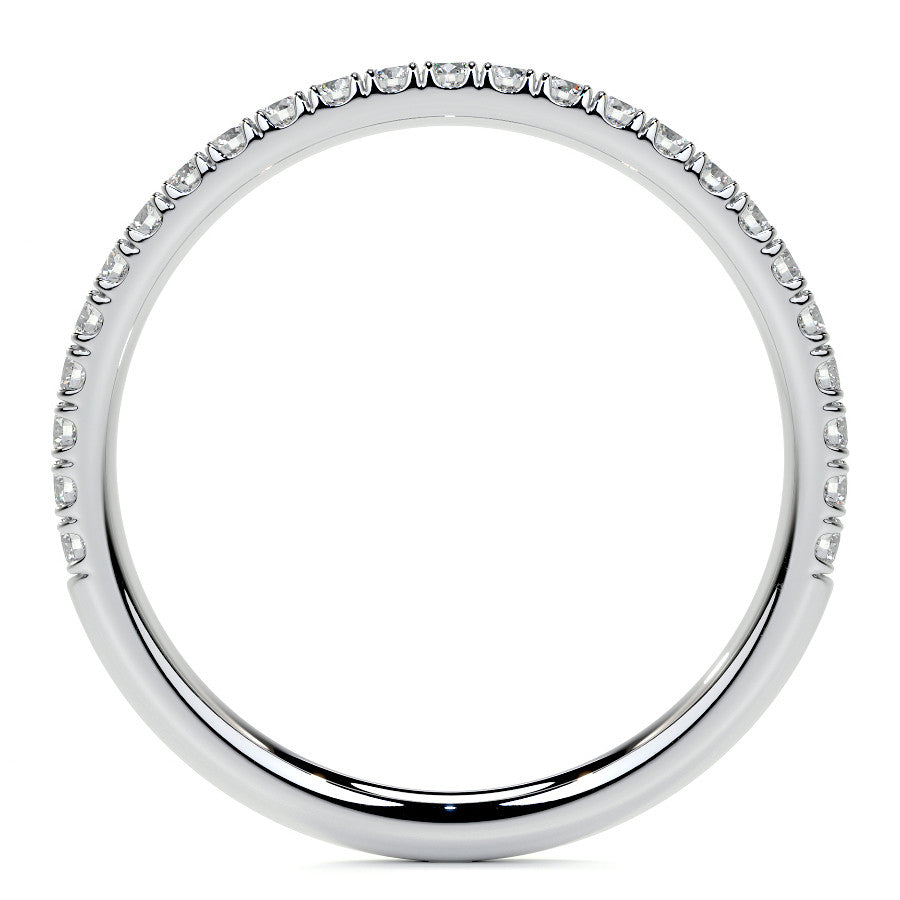 Petite Half Bezel Oval Moissanite Solitaire Ring