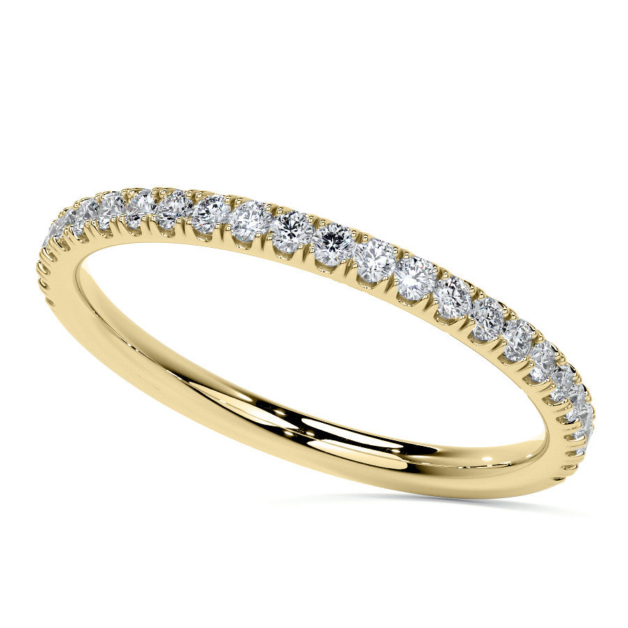Petite Half Bezel Oval Moissanite Solitaire Ring
