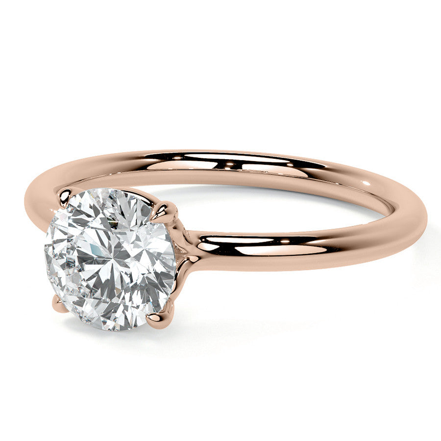 Petite 4-Prong Round Basket Moissanite Solitaire Ring