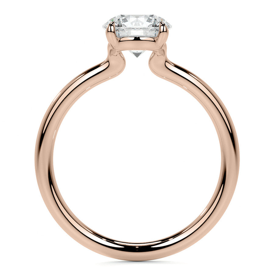 Petite 4-Prong Round Basket Moissanite Solitaire Ring